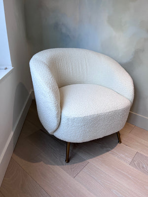 *BRAND NEW Sunpan White Bouclé Clea Lounge Chair (*Retail value $999)