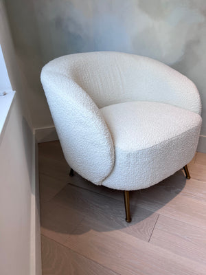 *BRAND NEW Sunpan White Bouclé Clea Lounge Chair (*Retail value $999)