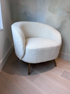 *BRAND NEW Sunpan White Bouclé Clea Lounge Chair (*Retail value $999)