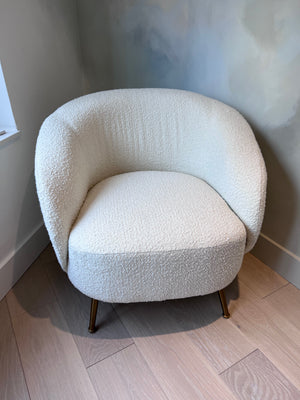*BRAND NEW Sunpan White Bouclé Clea Lounge Chair (*Retail value $999)