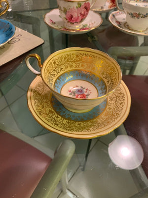 Aynsley 1773 Blue & Gold Cup and Saucer