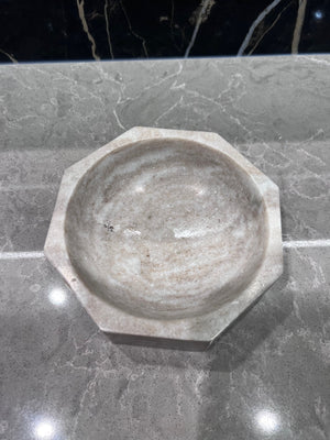 *BRAND NEW Octagonal Beige Marble Catchall (*Retail value $134.99)