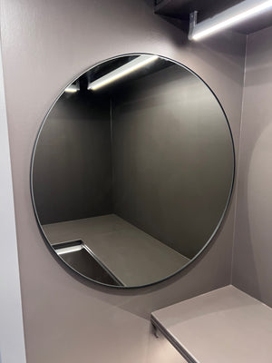 *BRAND NEW Umbra Round Smoked Mirror with Black Frame
