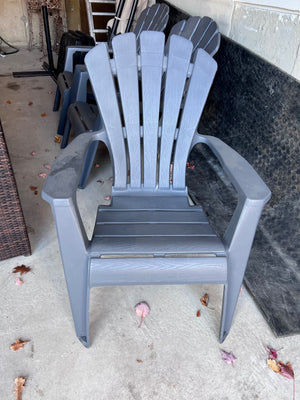 3 Plastic Adirondack Chairs- Grey