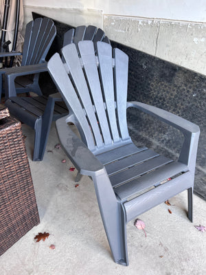 3 Plastic Adirondack Chairs- Grey