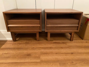 2 Article Walnut Nightstands
