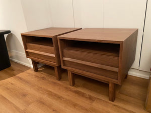 2 Article Walnut Nightstands