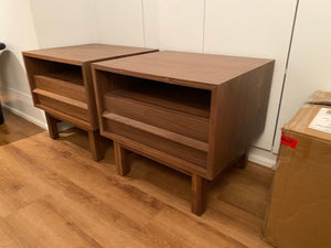 2 Article Walnut Nightstands