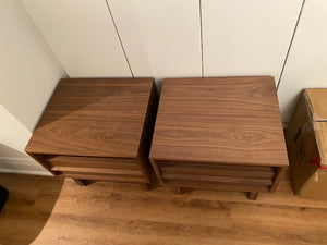 2 Article Walnut Nightstands