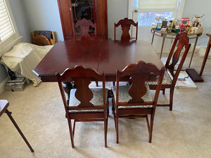 Antique Dining Table + 5 Chairs