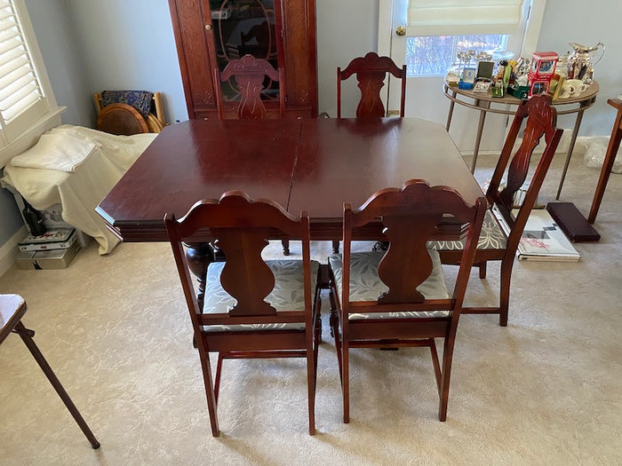 Antique Dining Table + 5 Chairs