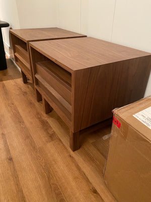 2 Article Walnut Nightstands