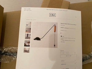 BRAND NEW- CB2 Mantis Swivel Wall Sconce in Black (*2 Available)