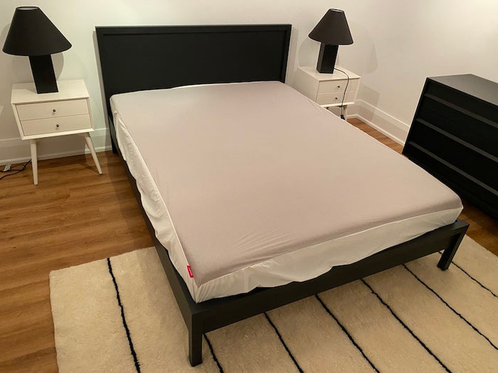 EQ3 Black Oak Marcel Queen Platform Bed + Endy Mattress (*ALL BRAND NEW)