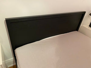 EQ3 Black Oak Marcel Queen Platform Bed + Endy Mattress (*ALL BRAND NEW)