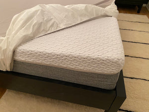 EQ3 Black Oak Marcel Queen Platform Bed + Endy Mattress (*ALL BRAND NEW)