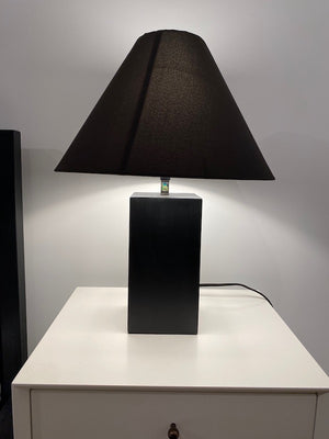 2 Black Wood Table Lamps