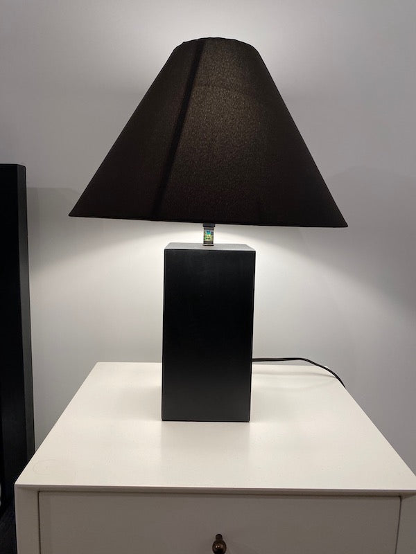 2 Black Wood Table Lamps