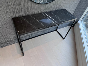 *BRAND NEW ELTE MKT Liamm Black Marble Console Table (*Retail value $1,235)