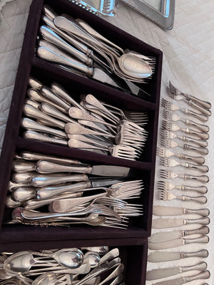 Birks Regency Plate Flatware Set "Queen Mary"- Service for 12