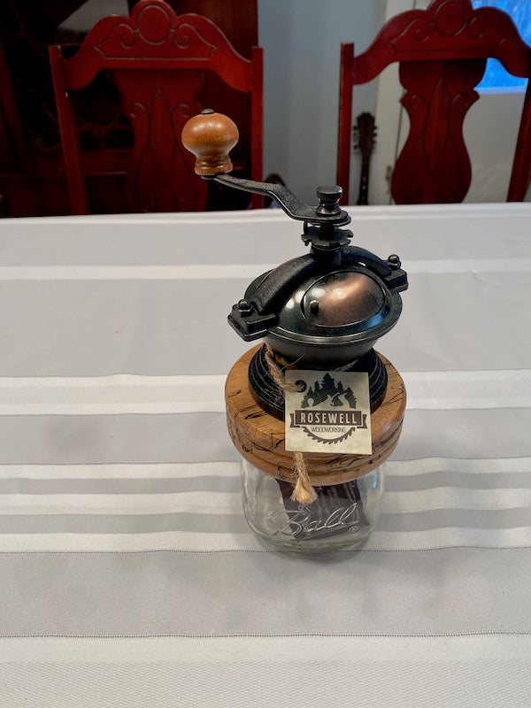 Rosewell Woodworking Coffee Grinder- Made from Spalted Maple