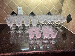 Waterford Crystal 'Alana'- 12 Water, 12 Wine Hock, 12 Small Goblets