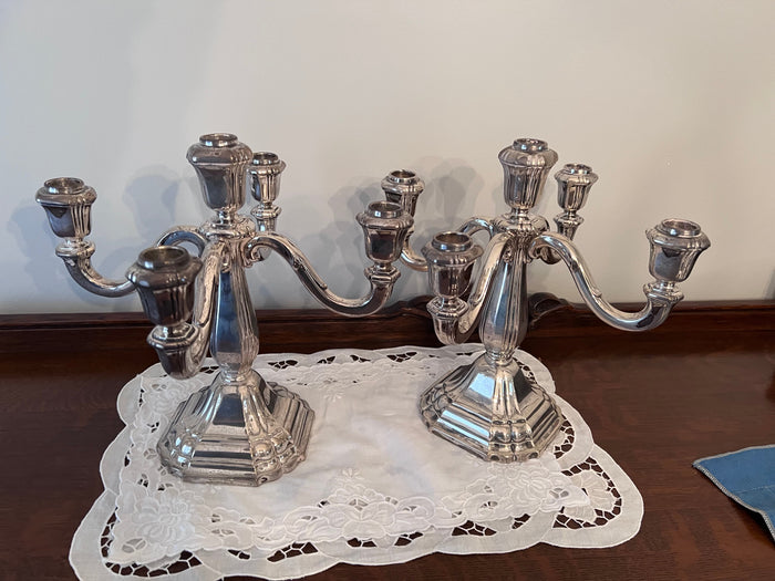 Pair of Silverplate Candelabras