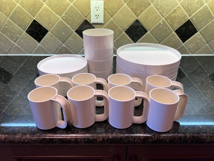 MCM Heller Design by Massimo Vignelli White Melamine Dinnerware Lot