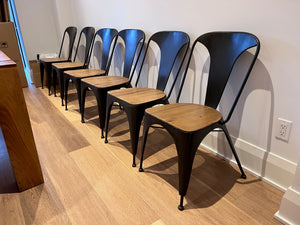 6 Industrial Metal Dining Chairs