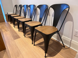 6 Industrial Metal Dining Chairs