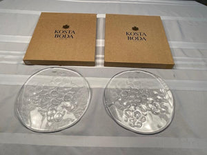 2 Brand New "Kosta Boda" Grape Cheese Plates