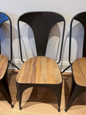 6 Industrial Metal Dining Chairs