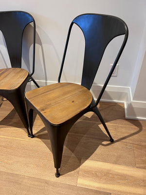 6 Industrial Metal Dining Chairs
