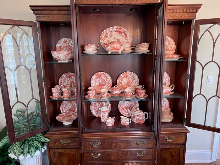 Royal Crown Derby English Bone China 'Red-Aves' Service for 12