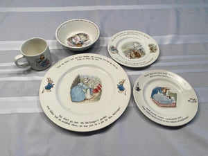 Wedgwood Of Etruria & Barlaston Beatrix Potter Designs Peter Rabbit- 5 Piece Setting
