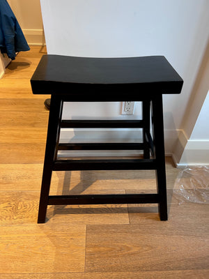 Small Black Wood Stool