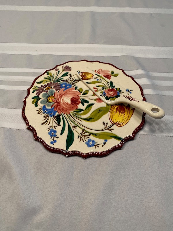 Made in Italy Hand-painted Cake Plate & Server
