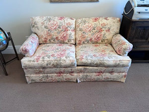 Vintage 'Snyder' Floral Pattern Upholstered Sofa
