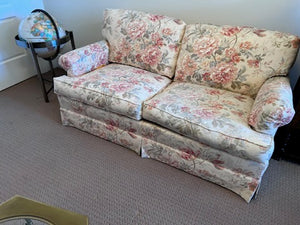 Vintage 'Snyder' Floral Pattern Upholstered Sofa