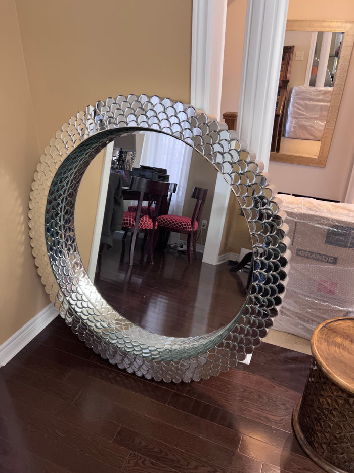 Large Round "Scales" Mirror Imported from South Africa