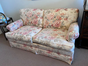 Vintage 'Snyder' Floral Pattern Upholstered Sofa