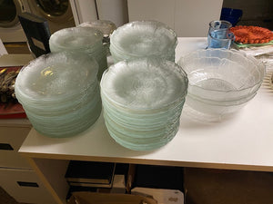 Vintage ARCOROC FLEUR CLEAR GLASS Plate Lot
