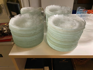 Vintage ARCOROC FLEUR CLEAR GLASS Plate Lot