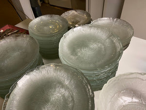 Vintage ARCOROC FLEUR CLEAR GLASS Plate Lot