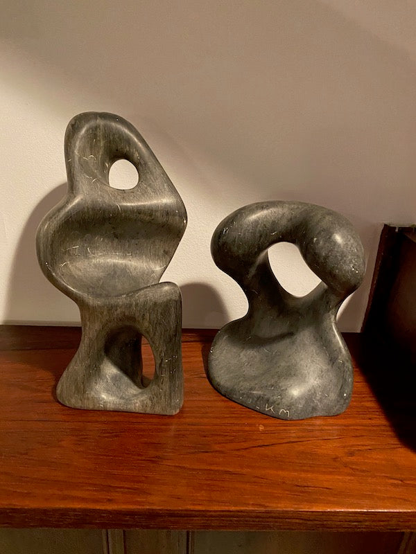 2 Signed Soapstone Sculptures