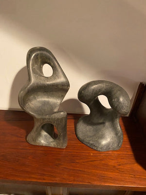 2 Signed Soapstone Sculptures
