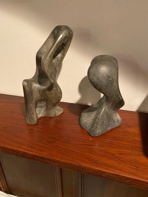 2 Signed Soapstone Sculptures