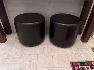Pair of Brown Leather Ottomans from 'Legacy Leather'