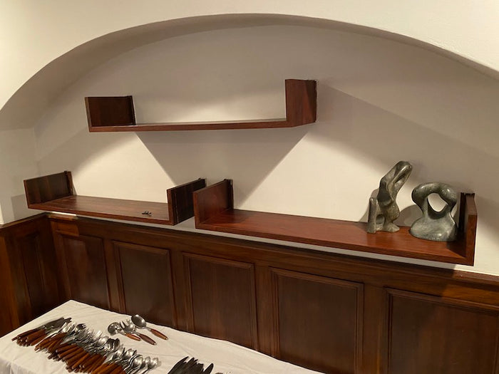 3 MCM Rosewood Floating Shelves