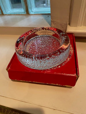 Vintage Iittala Glass Visa/Ritte Ashtray Round Textured Bottom (ORIGINAL BOX)
